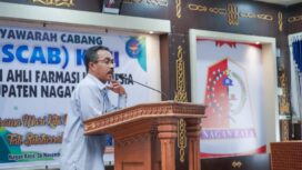 Staf Ahli Bupati, Nasrudin SH, saat membuka kMusyawarah Cabang (Muscab) ke-2 Persatuan Ahli Farmasi Indonesia (PAFI) Kabupaten Nagan Raya, di Pendopo Bupati Kabupaten setempat, Sabtu (26/11/2022). Foto: Dyasri/Gumpalannews.com